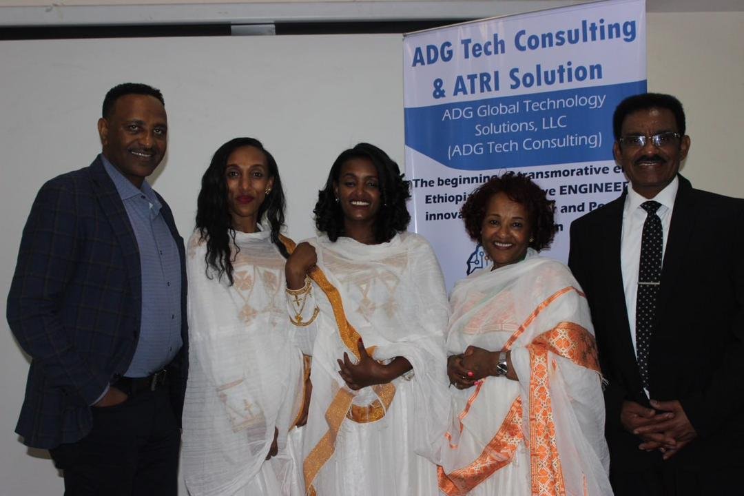 Team members in traditional Ethiopian dress at the Grand Opening